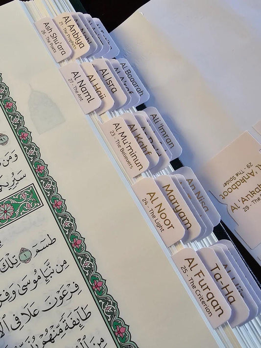 Onglets de sourates ‘Aayat’